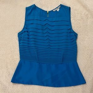 Diane von Furstenberg Blue Silk Blouse, Size 6